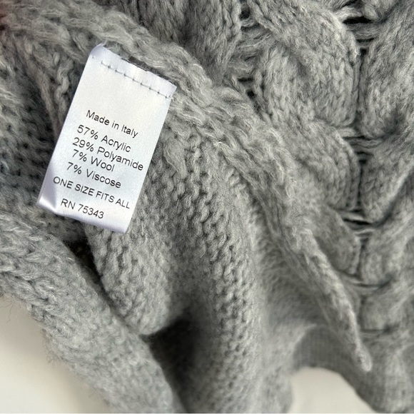 Cocogio ~new~Chunky Lightweight Cable Knit Hoodie Poncho - Picture 7 of 12